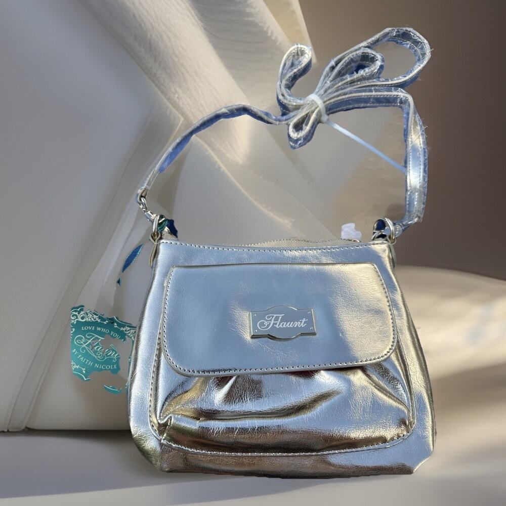 NEW Y2K Flaunt By Faith Nicole solid Black mini Crossbody Bag Purse Handbag